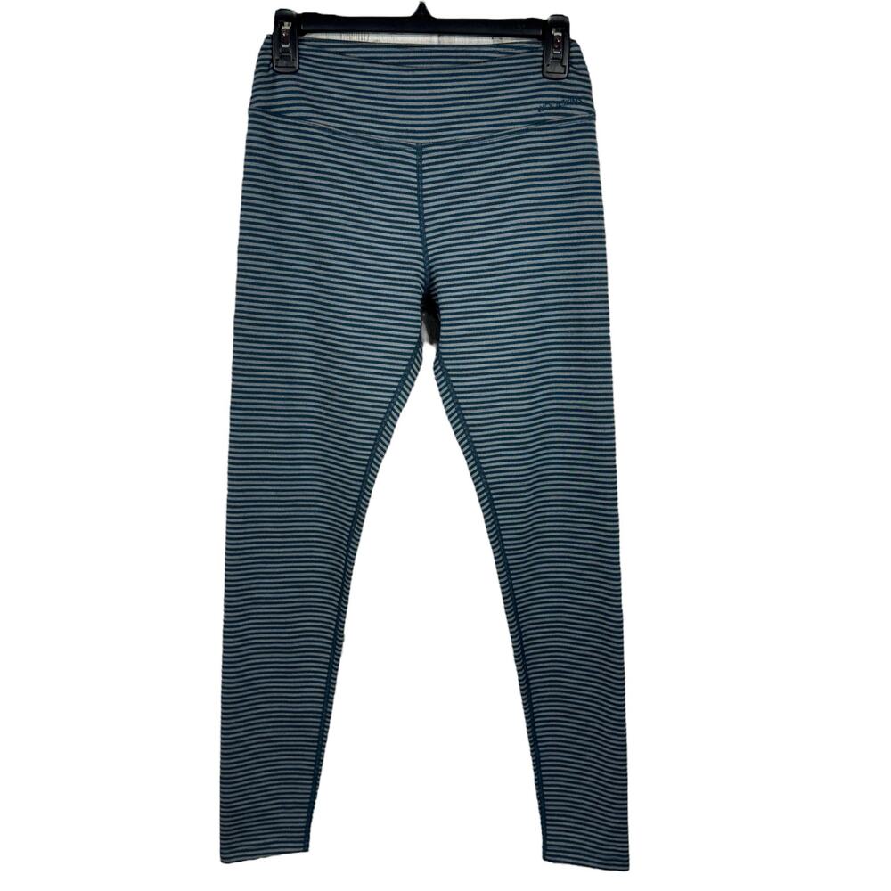 Terramar Merino Woolskins Small Leggings Striped Baselayer Stretch Wool Blend